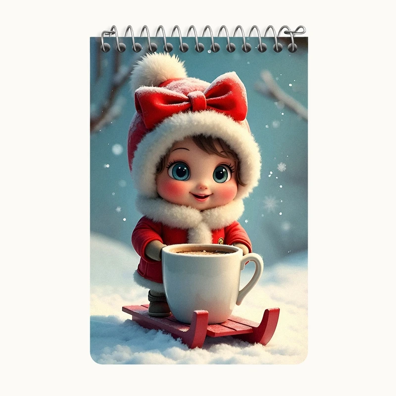 دفتر یادداشت 50 برگ خندالو طرح دختر بچه ی کیوت کد F7116