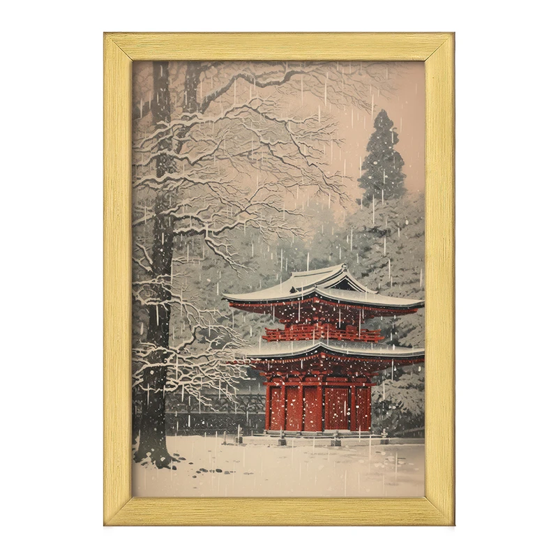 تابلو خندالو طرح خانه ی ژاپنی برفی کد F3572