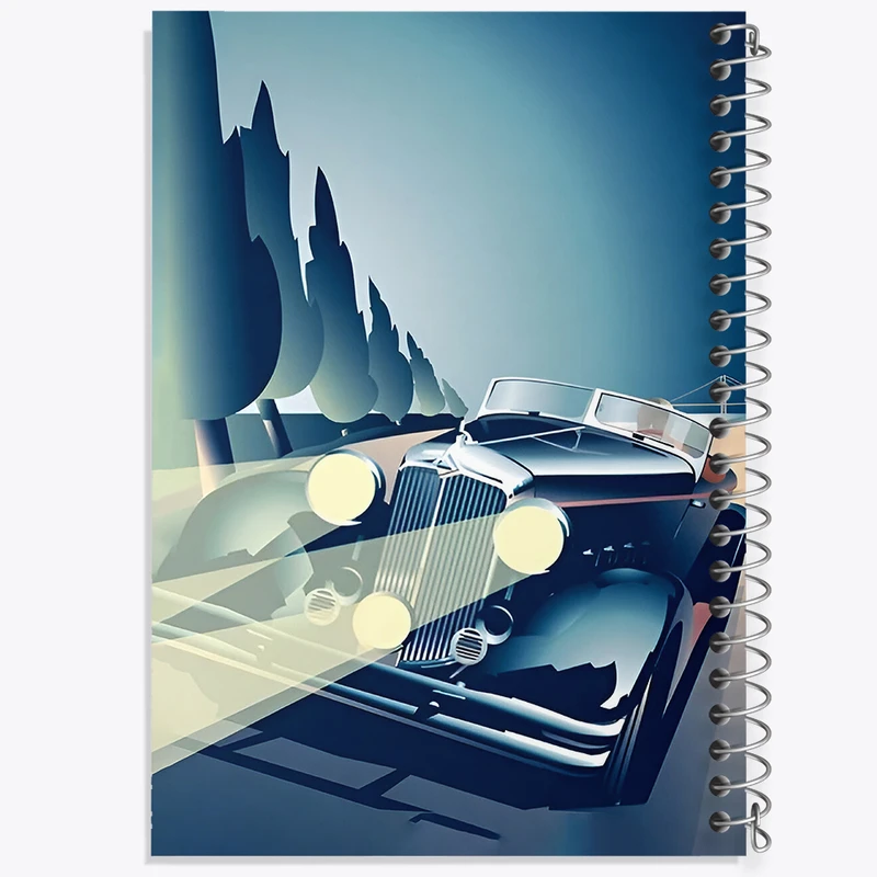 دفتر مشق 100 برگ خندالو طرح ماشین کلاسیک کد F4960