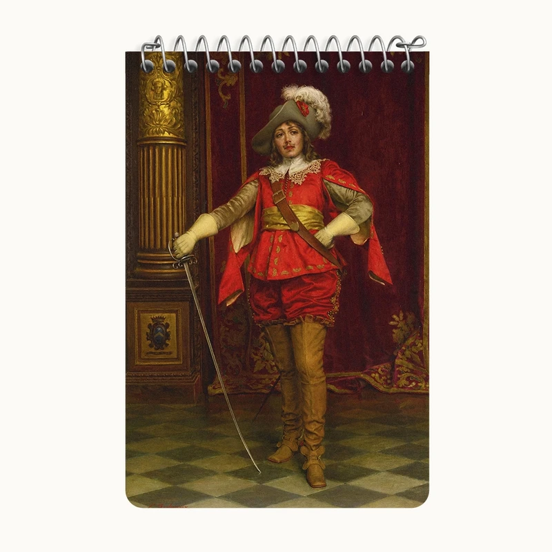 دفتر یادداشت 50 برگ خندالو طرح نقاشی شوالیه اثر فردریک سولاکروا کد F12138