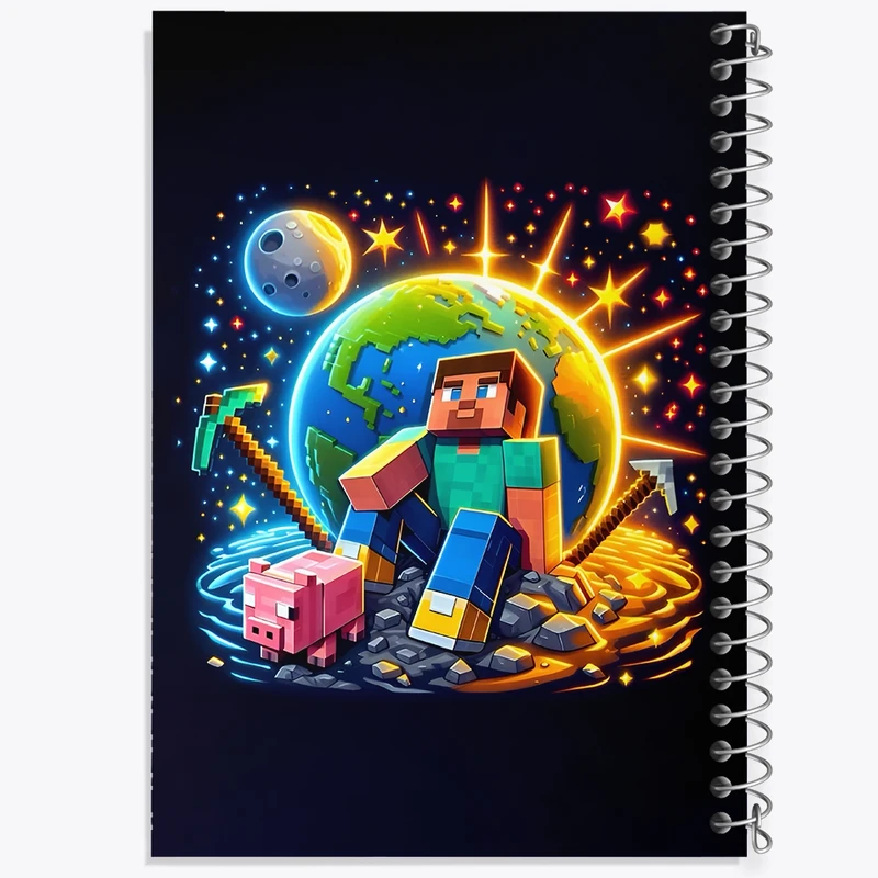 دفتر طراحی 50 برگ خندالو طرح ماینکرافت (Minecraft) کد F12060