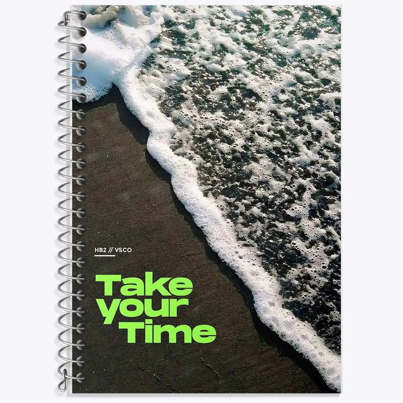 دفتر زبان 50 برگ خندالو مدل سه خط طرح Take Your Time کد F13642