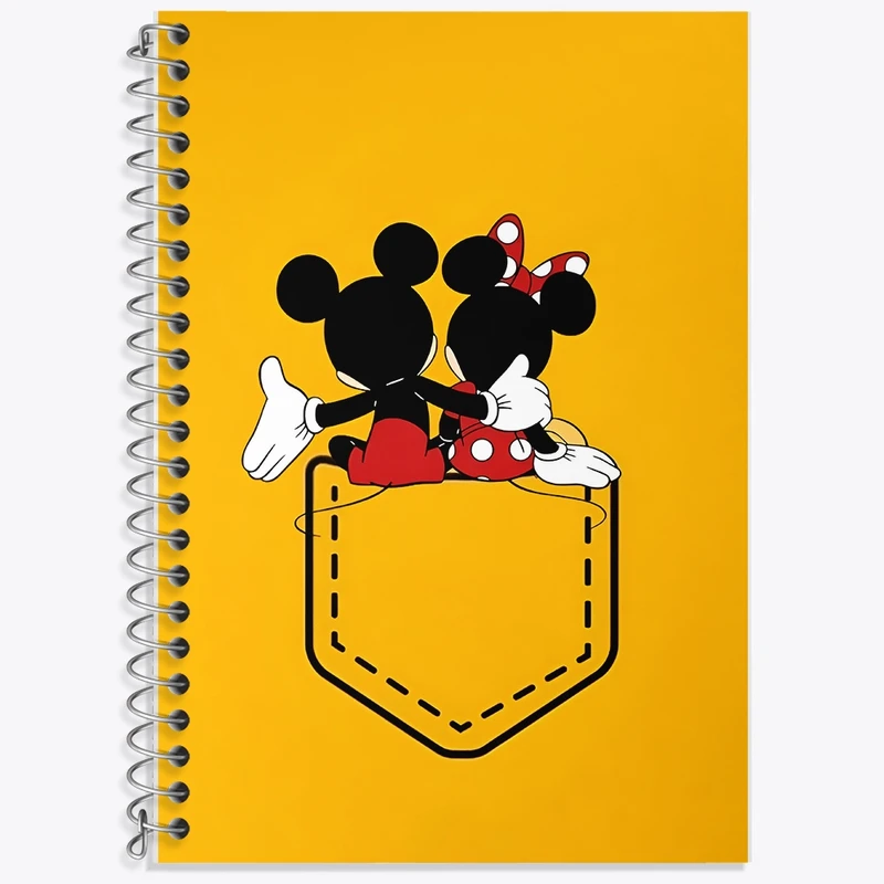 دفتر زبان 50 برگ خندالو مدل سه خط طرح میکی موس کد F8606