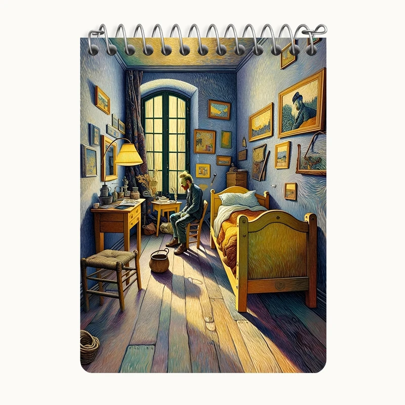 دفتر یادداشت 50 برگ خندالو طرح ونسان ونگوگ کد N4168