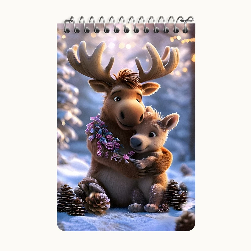 دفتر یادداشت 50 برگ خندالو طرح گوزن کیوت کد F8524