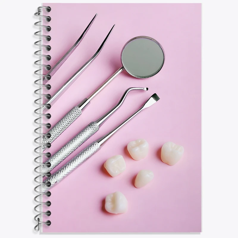 دفتر زبان 50 برگ خندالو مدل سه خط طرح دندان و دندان پزشکی کد F9824