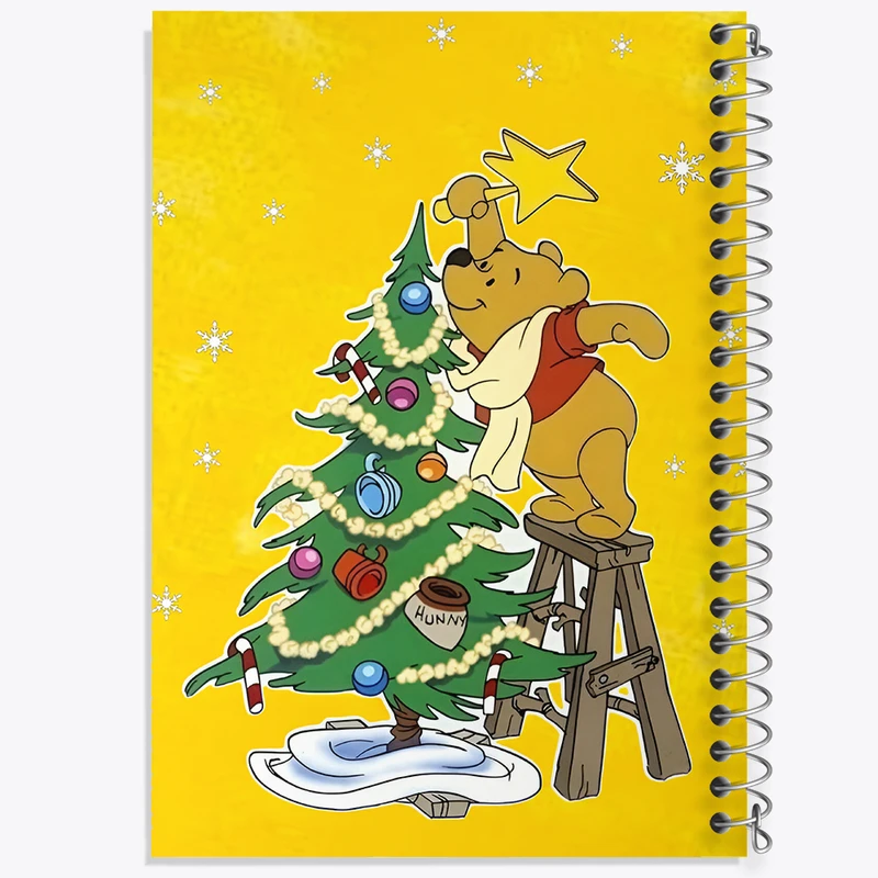 دفتر مشق 50 برگ خندالو طرح پو و درخت کریسمس کد F8695