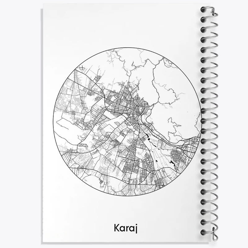 دفتر طراحی 50 برگ خندالو طرح نقشه شهر کرج کد F1711