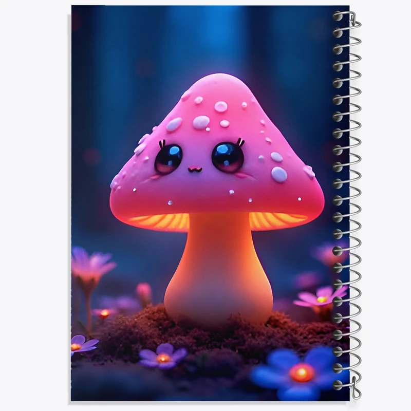 دفتر ژورنال نویسی 50 برگ خندالو مدل نقطه ای طرح قارچ بامزه کد F9545