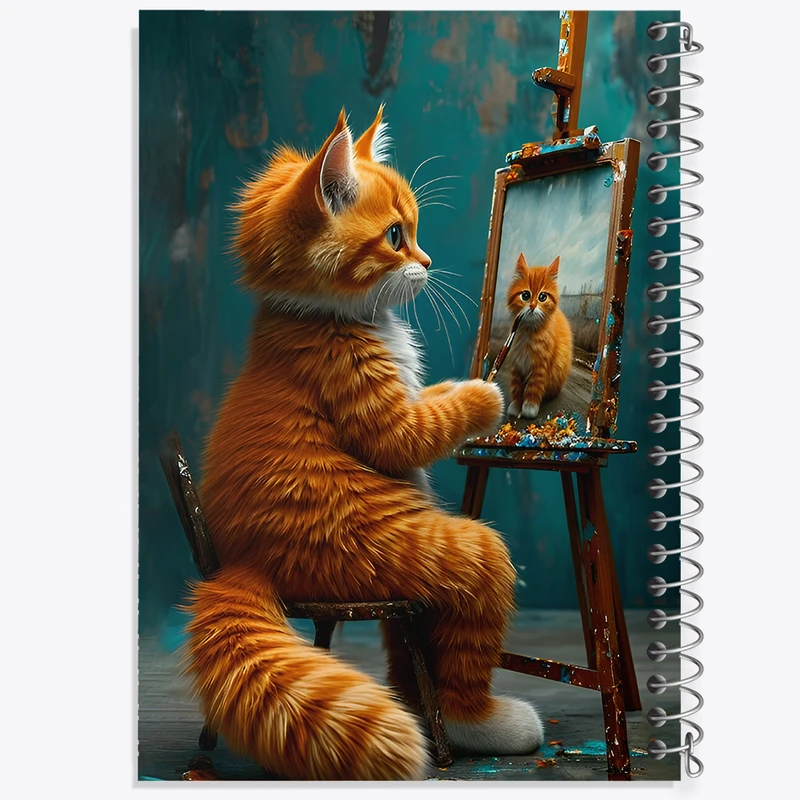 دفتر مشق 100 برگ خندالو طرح سلف پرتره گربه ای کد F12799