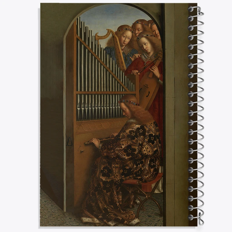 دفتر مشق 100 برگ خندالو طرح نقاشی فرشتگان محراب اثر یان وان آیک کد F12197