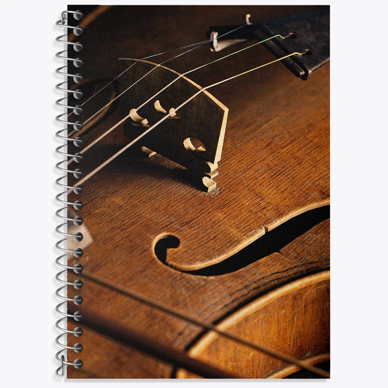 دفتر زبان 50 برگ خندالو مدل سه خط طرح ویولن (Violin) کد N8062