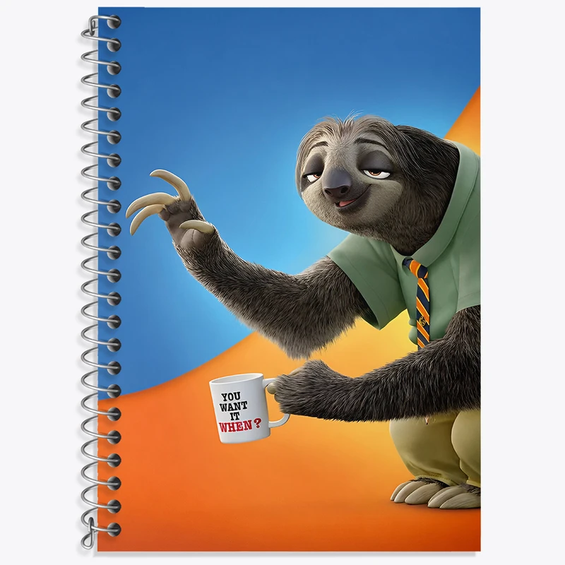 دفتر زبان دوخط 50 برگ خندالو طرح زوتوپیا کد F3765