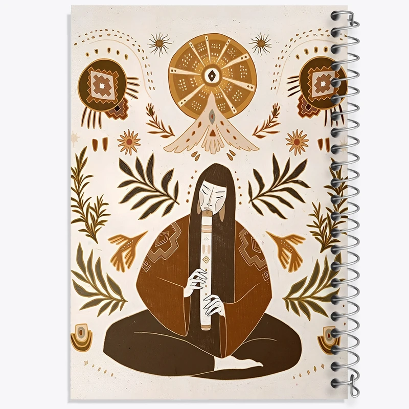 دفتر ژورنال نویسی 50 برگ خندالو مدل نقطه ای طرح زن سرخپوست کد F4654