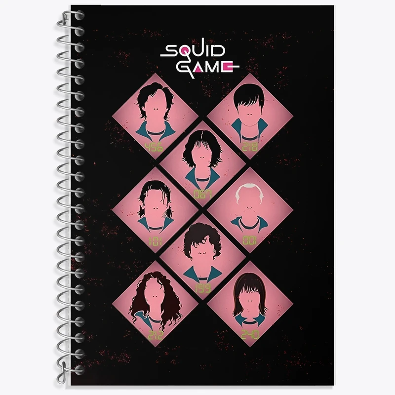 دفتر زبان 50 برگ خندالو مدل سه خط طرح بازی مرکب (Squid Game) کد F10137