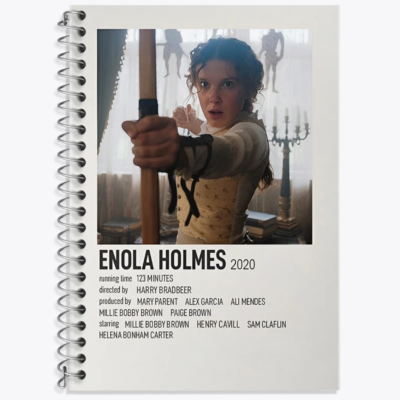 دفتر زبان 50 برگ خندالو مدل سه خط طرح انولا هولمز (Enola Holmes) کد F13054