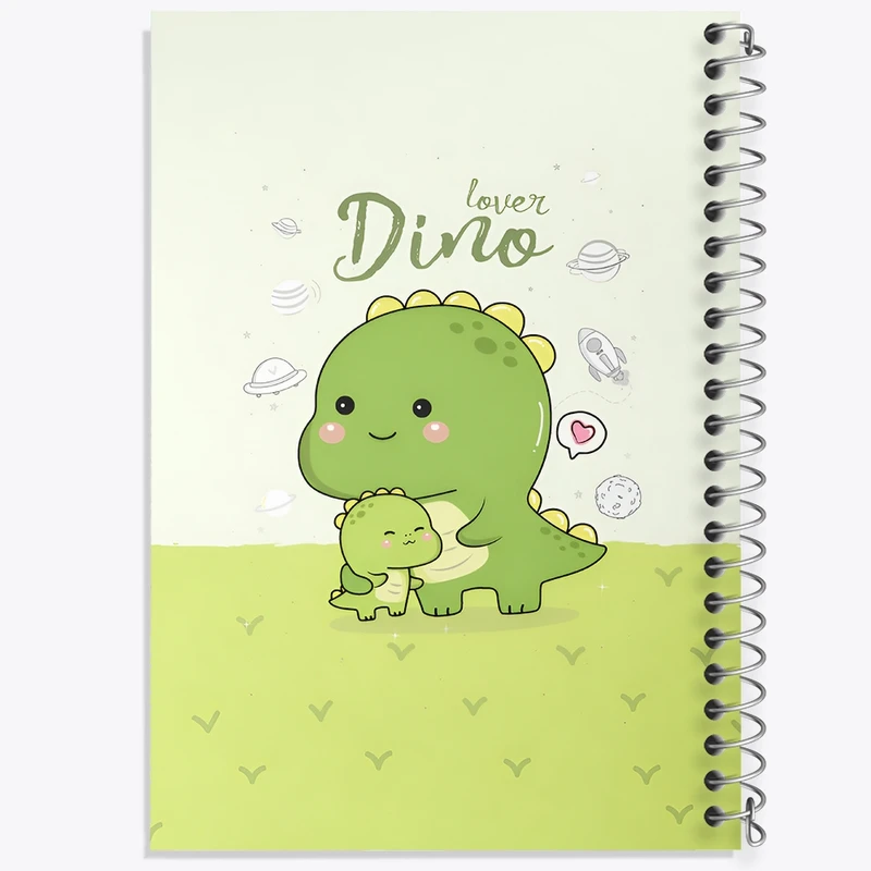 دفتر طراحی 50 برگ خندالو طرح دایناسور کیوت کد N3502