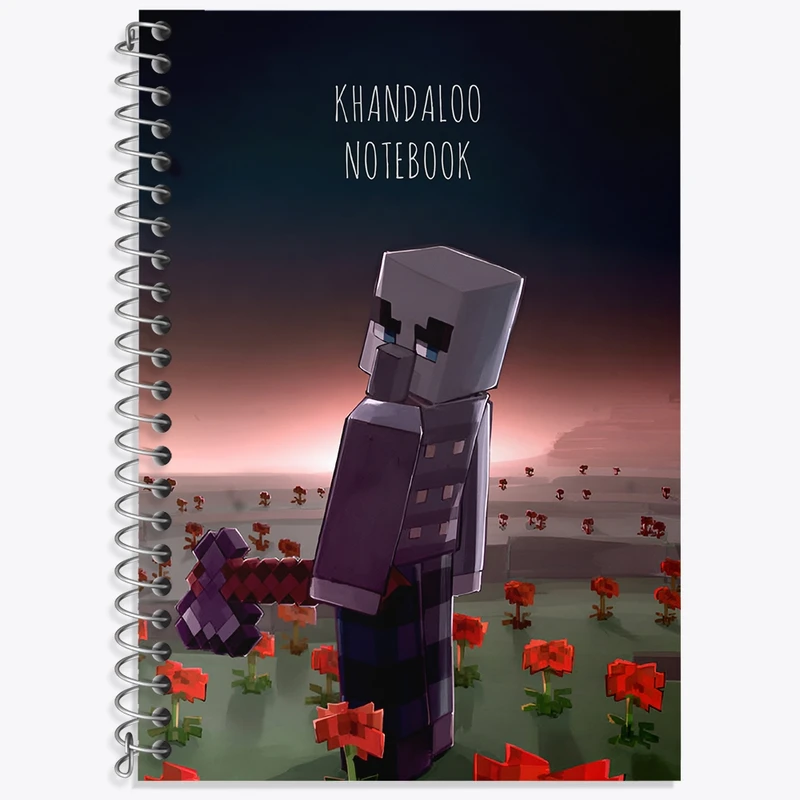 دفتر زبان 50 برگ خندالو مدل سه خط طرح بازی ماینکرافت (Minecraft) کد N8786