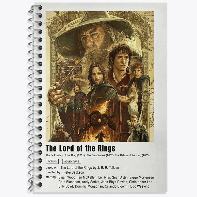 دفتر زبان 50 برگ خندالو مدل سه خط طرح ارباب حلقه ها (Lord Of The Rings) کد F11944