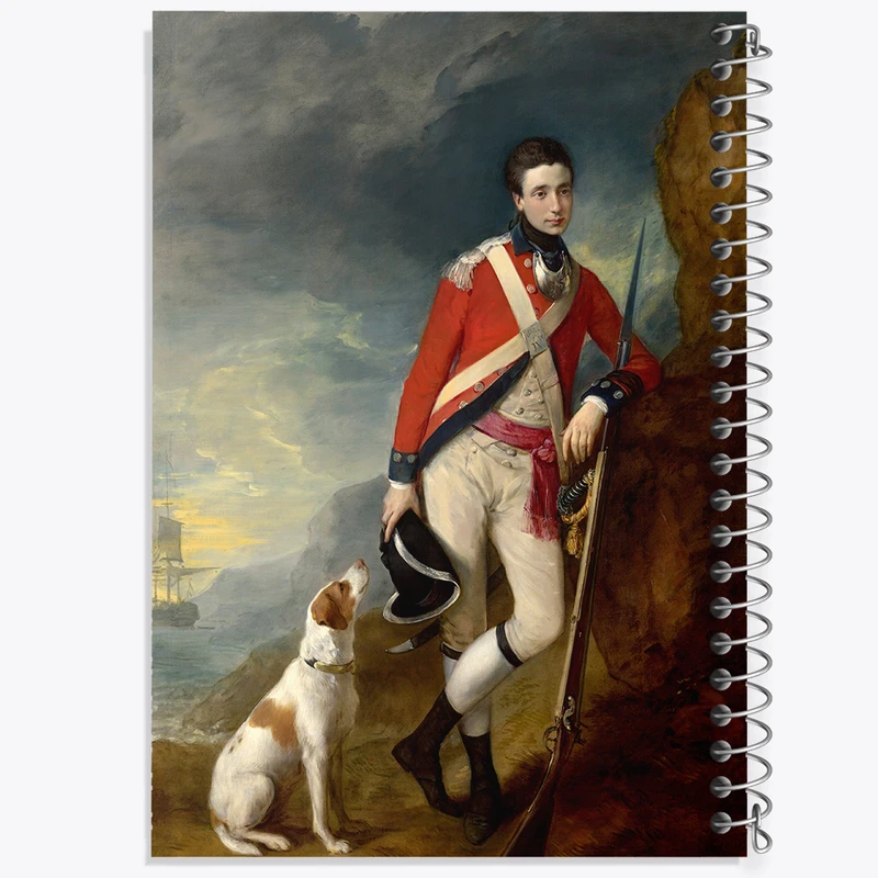 دفتر مشق 100 برگ خندالو طرح نقاشی افسر هنگ چهارم پیاده اثر توماس گینزبرو کد F12488