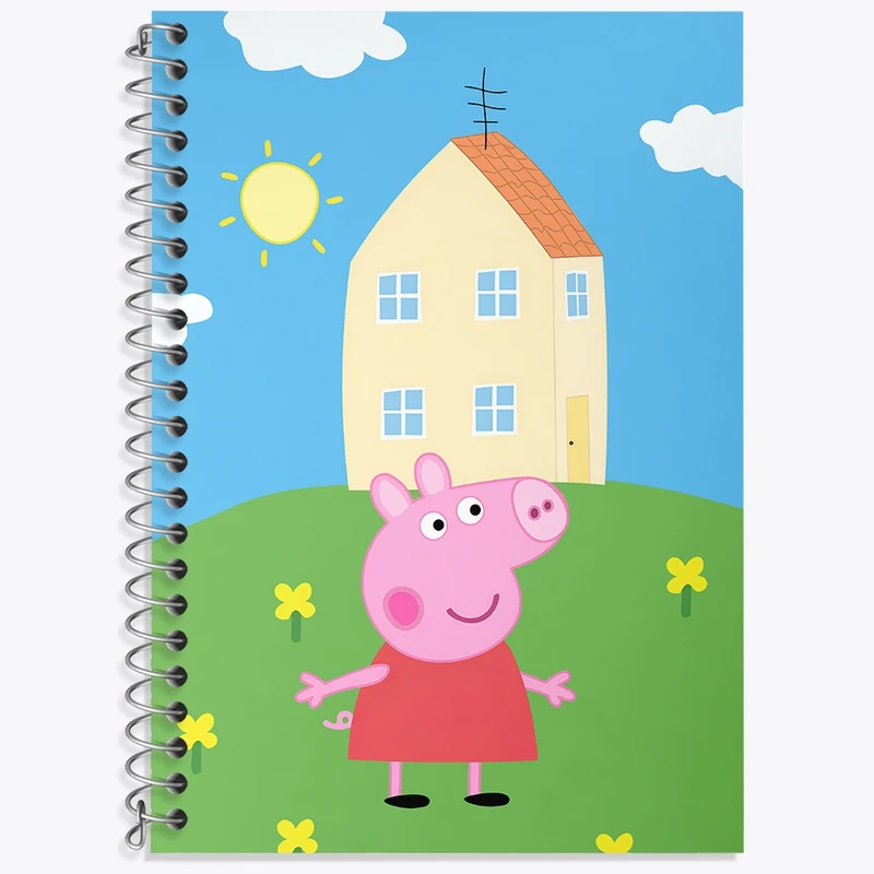 دفتر زبان 50 برگ خندالو مدل سه خط طرح انیمیشن پپا پیگ (Peppa Pig) کد N9240