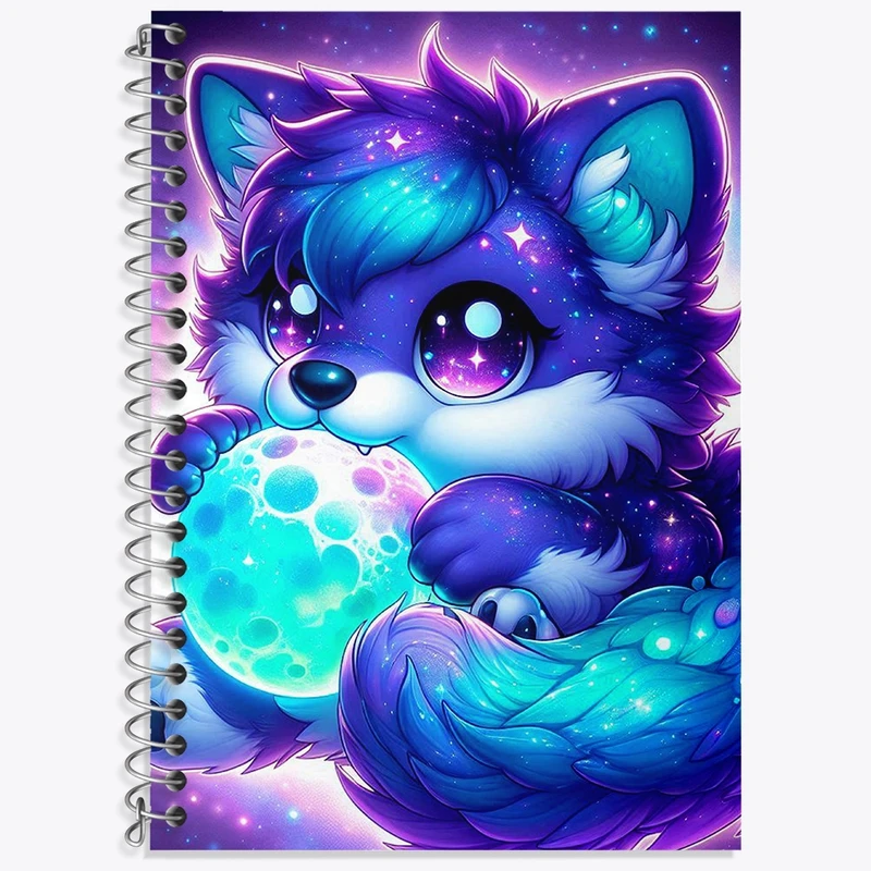 دفتر زبان 50 برگ خندالو مدل سه خط طرح گرگ کیوت کد N7725