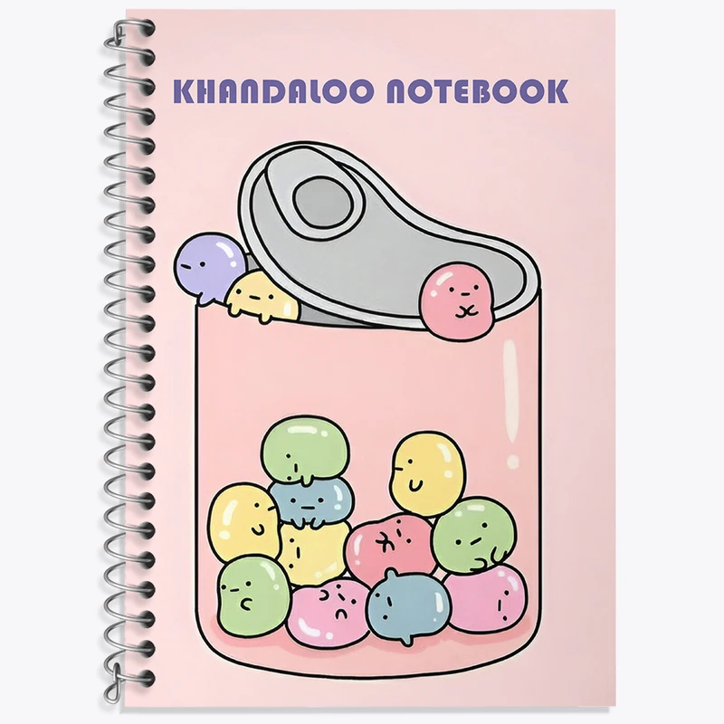 دفتر زبان 50 برگ خندالو مدل دو خط طرح کنسرو کیوت کد N6186