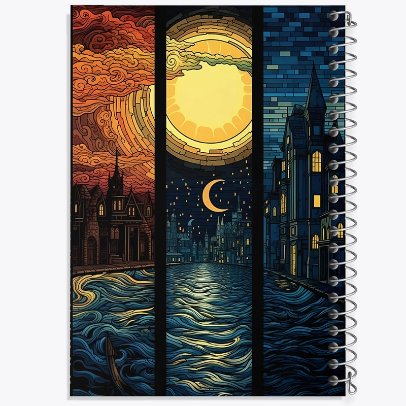 دفتر نقاشی 50 برگ خندالو طرح منظره شب کد F3929