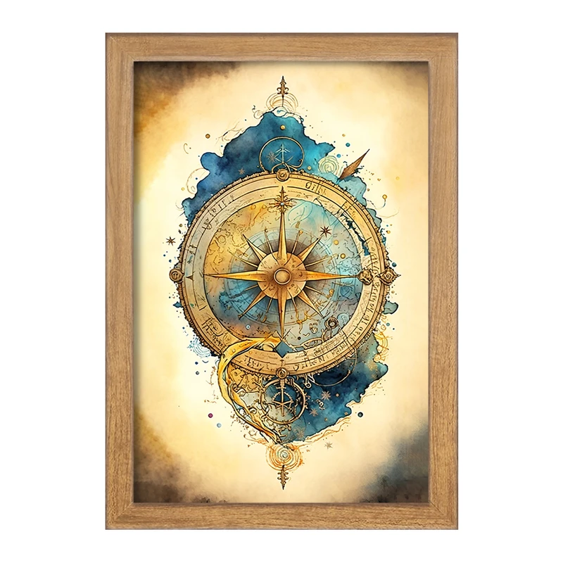 تابلو خندالو طرح قطب نمای قدیمی کد F13799