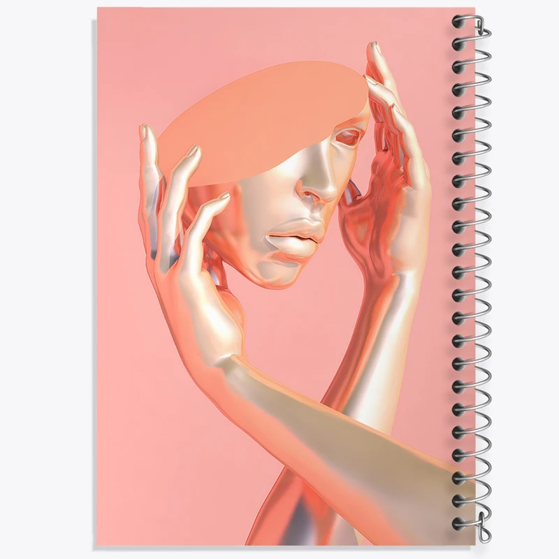 دفتر ژورنال نویسی 50 برگ خندالو مدل نقطه ای طرح مجسمه زن کد F10269