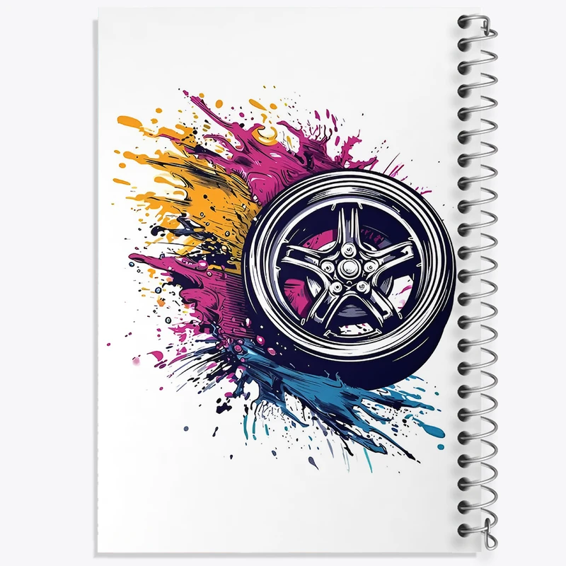 دفتر مشق 100 برگ خندالو طرح لاستیک ماشین کد F4179