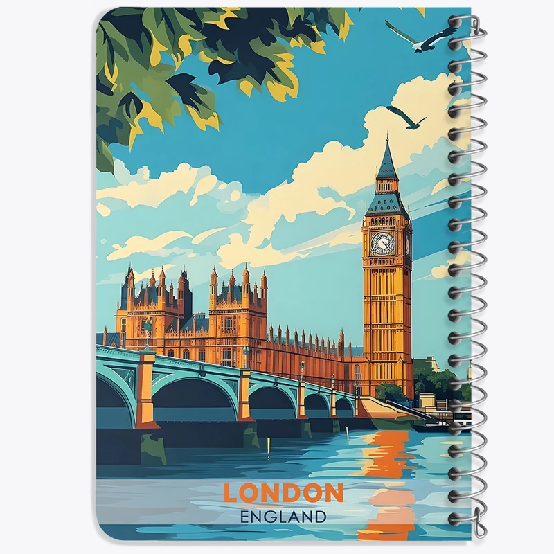 دفتر یادداشت 50 برگ خندالو طرح لندن (London) کد 37714
