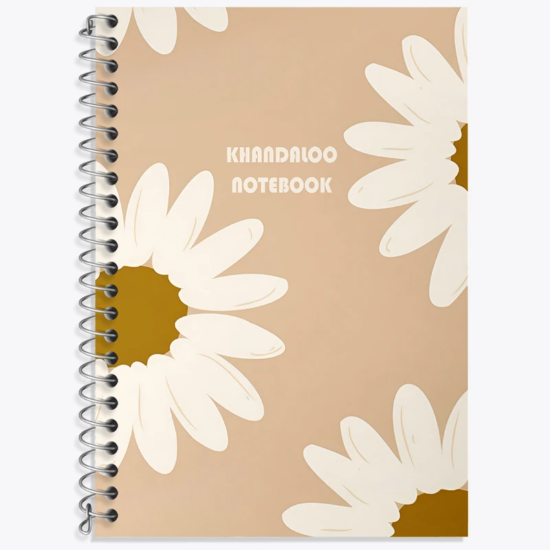 دفتر زبان 50 برگ خندالو مدل دو خط طرح پترن گل بابونه کد N8640