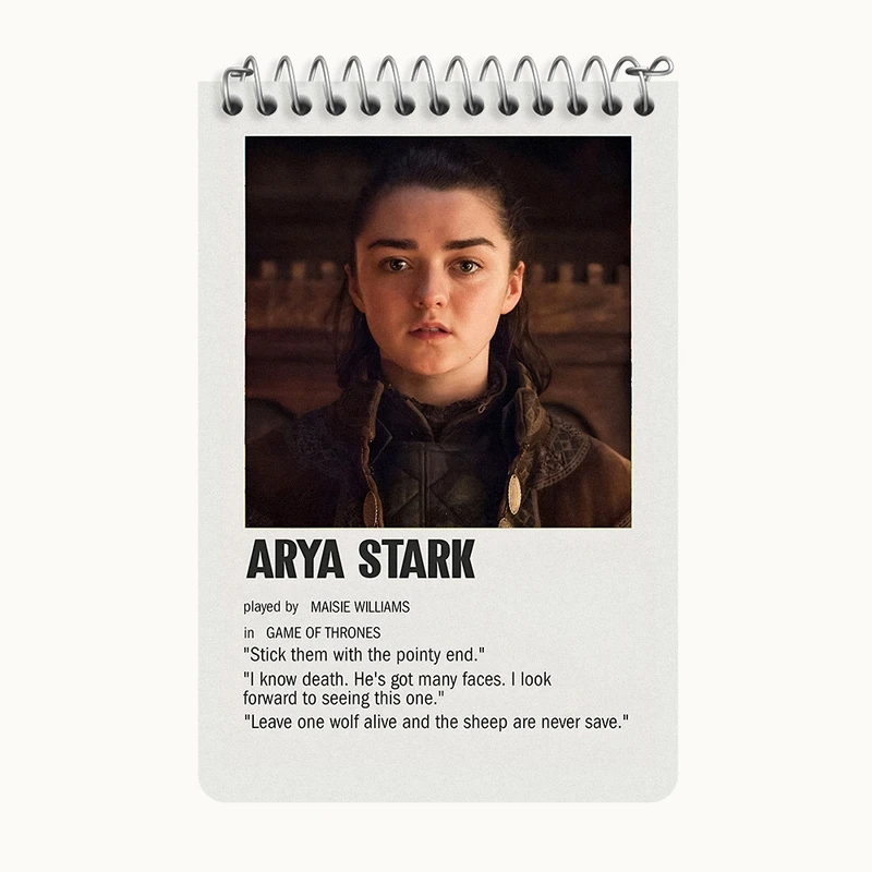 دفتر یادداشت 50 برگ خندالو طرح آریا استارک (Arya Stark) کد F13410