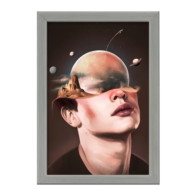 تابلو خندالو طرح پرتره و کهکشان کد F11081