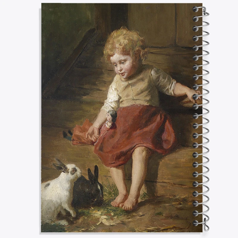 دفتر مشق 100 برگ خندالو طرح نقاشی مادر عروسک اثر فلیکس شلزینگر کد F12304