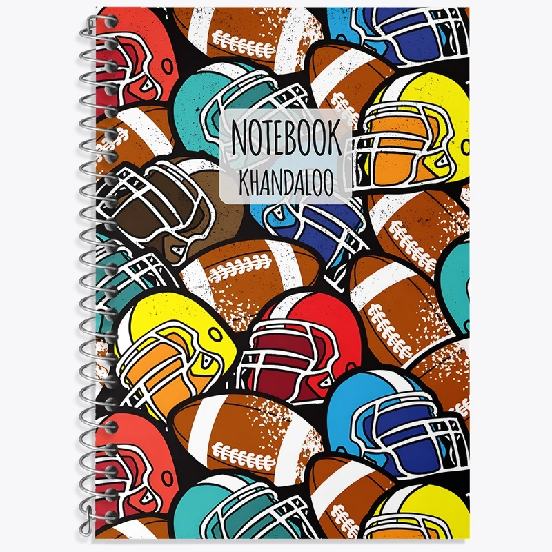 دفتر زبان 50 برگ خندالو مدل سه خط طرح پترن ورزشی کد N7641