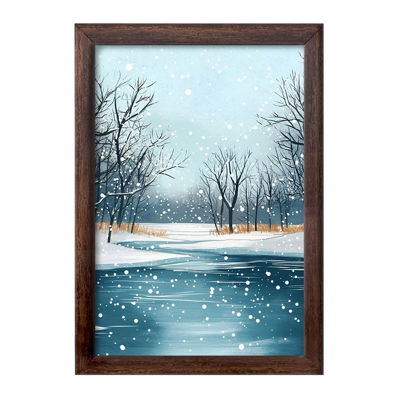 تابلو خندالو طرح منظره ی برفی کد F8284