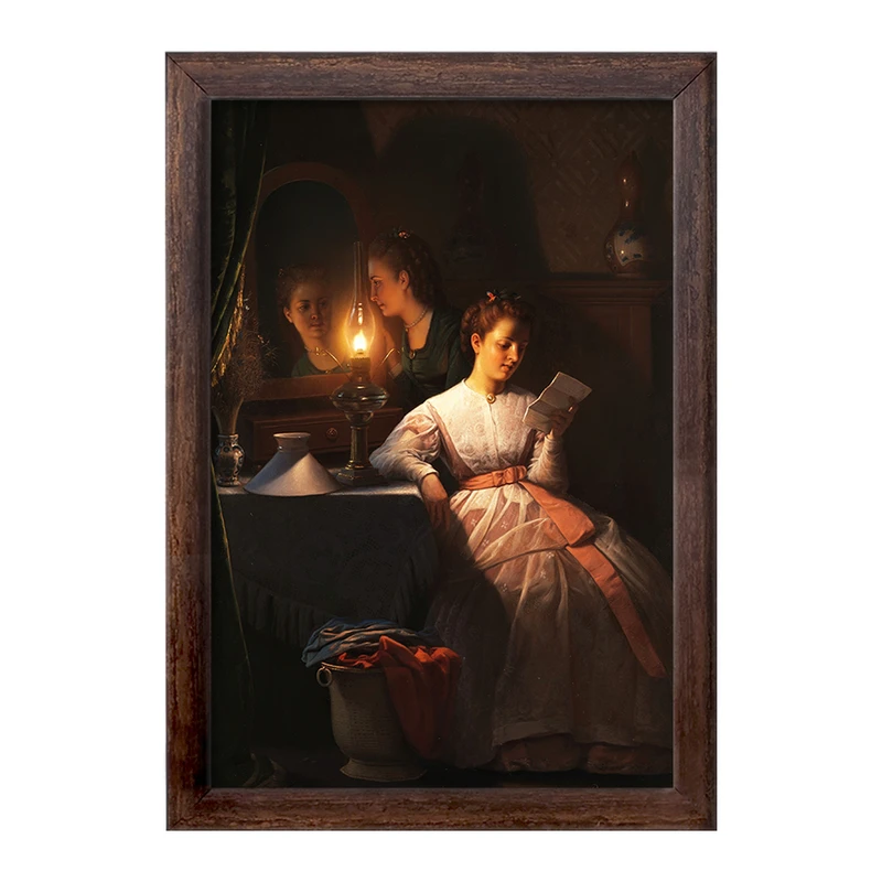 تابلو خندالو طرح نقاشی نامه عاشقانه اثر پتروس ون شندل کد F12262