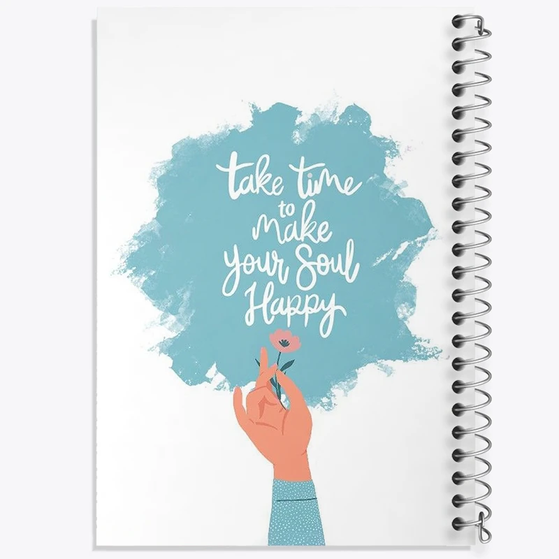دفتر طراحی 50 برگ خندالو طرح Take Time To Make Your Soul Happy کد N2284