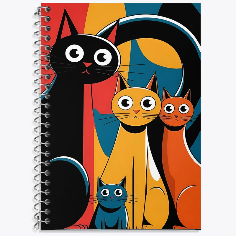 دفتر زبان دوخط 50 برگ خندالو طرح گربه (Cat) کد F4235