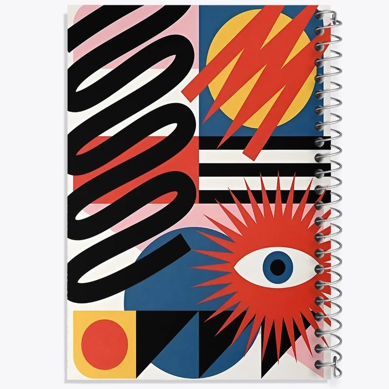 دفتر شطرنجی 50 برگ خندالو طرح انتزاعی کد F10117