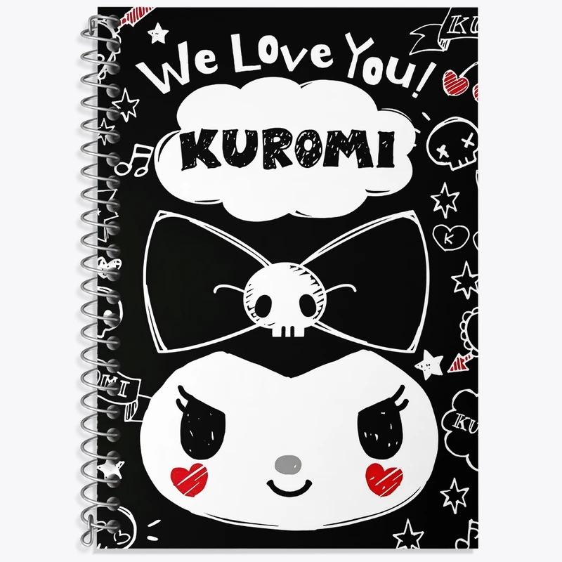 دفتر زبان دوخط 50 برگ خندالو طرح کرومی (Kuromi) کد N9062