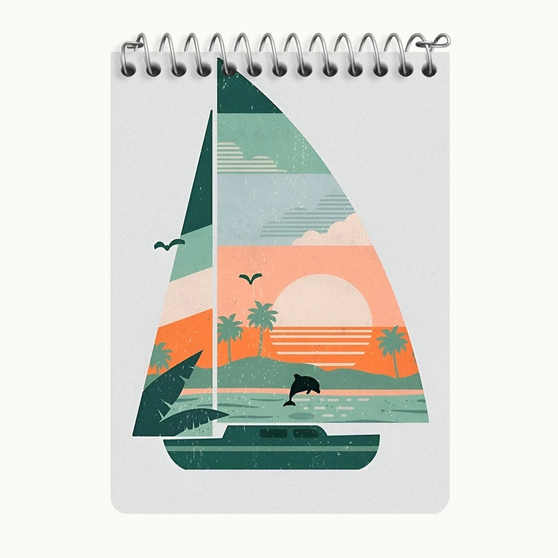 دفتر یادداشت 50 برگ خندالو طرح قایق کد N4144