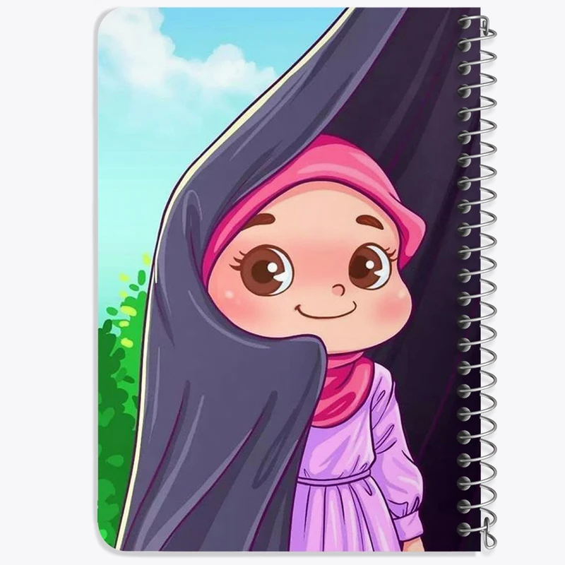 دفتر یادداشت 50 برگ خندالو طرح دخترانه باحجاب کد 26015