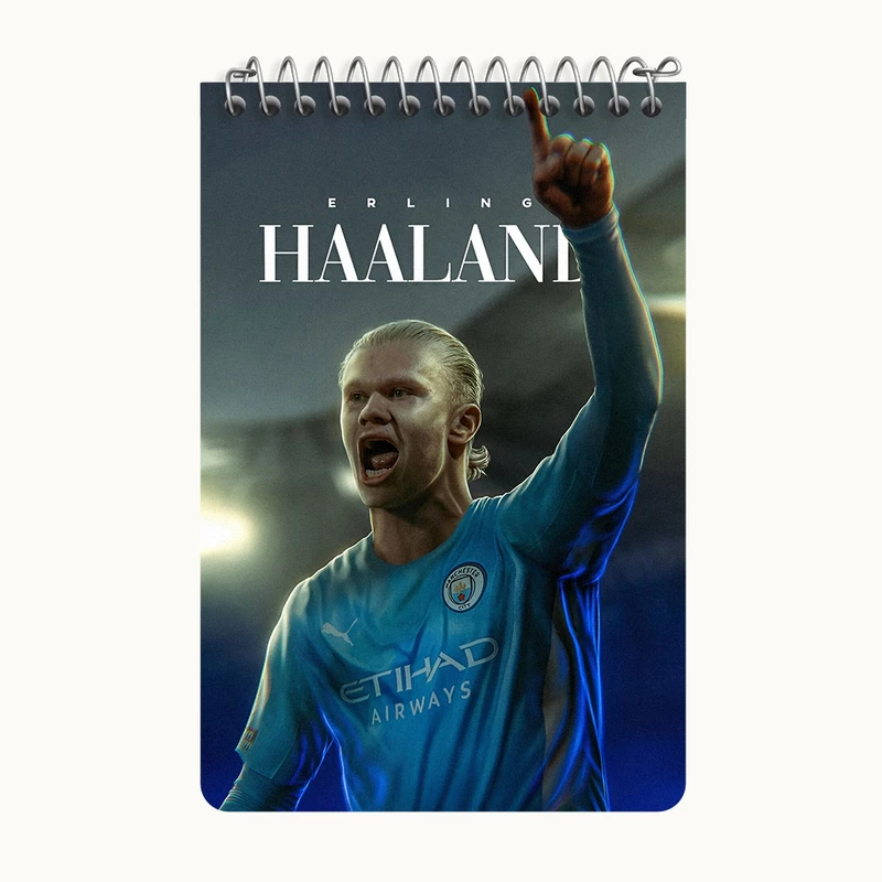 دفتر یادداشت 50 برگ خندالو طرح ارلینگ هالند (Erling Haaland) کد F14276