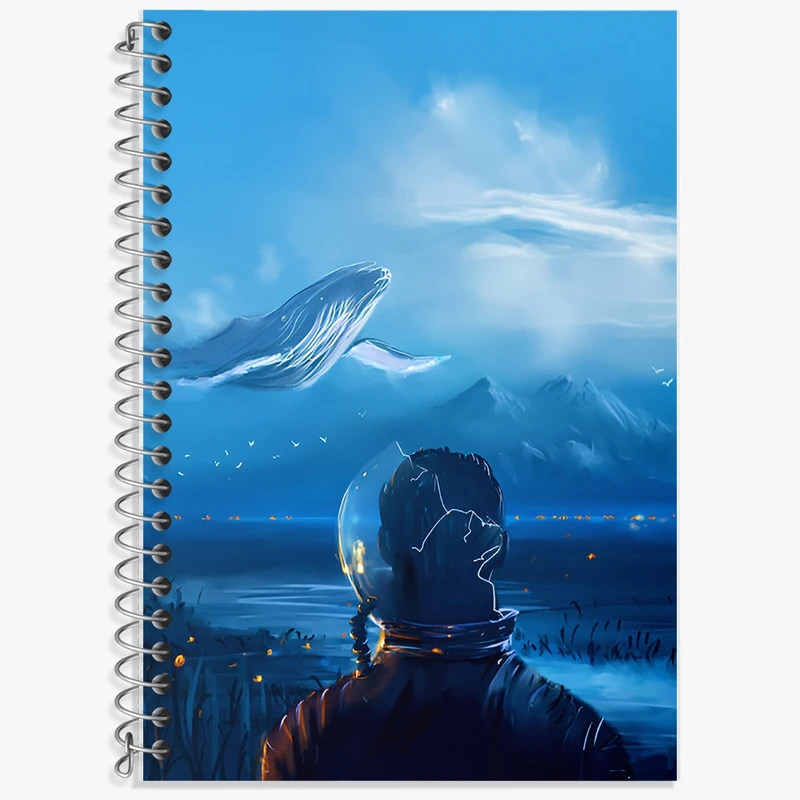 دفتر لغت 50 برگ خندالو طرح فضانورد و وال کد F12545