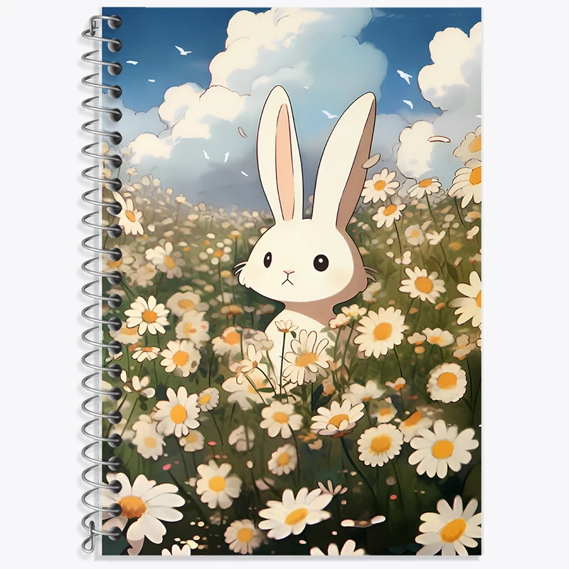 دفتر زبان 50 برگ خندالو مدل دو خط طرح خرگوش بامزه کد F11616