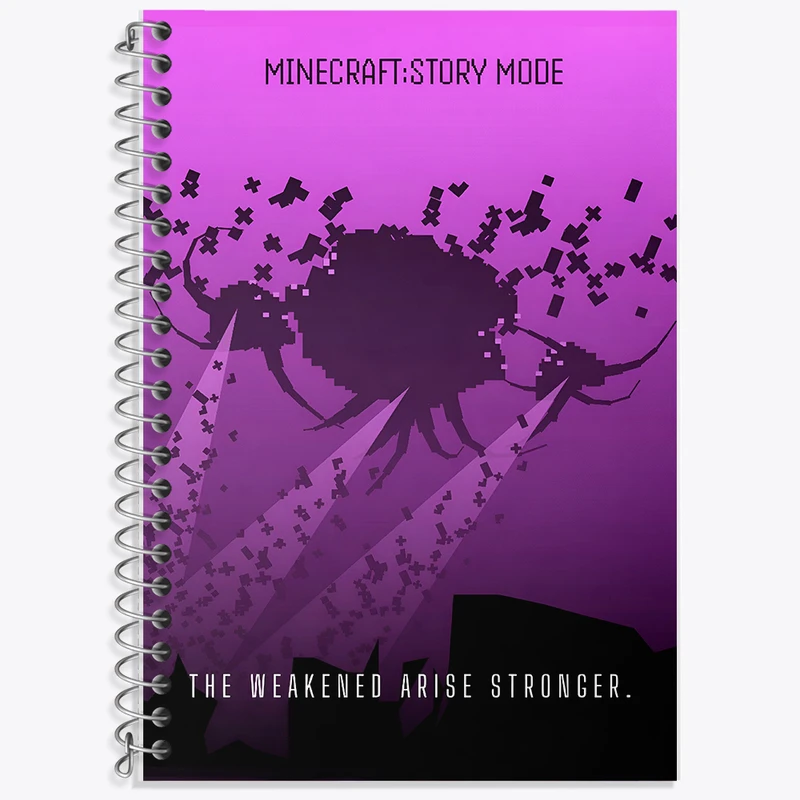 دفتر زبان دوخط 50 برگ خندالو طرح ماینکرافت (Minecraft) کد F13626