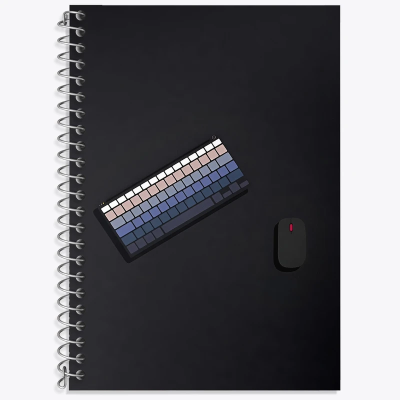 دفتر زبان 50 برگ خندالو مدل سه خط طرح موس و کیبورد کد F4504